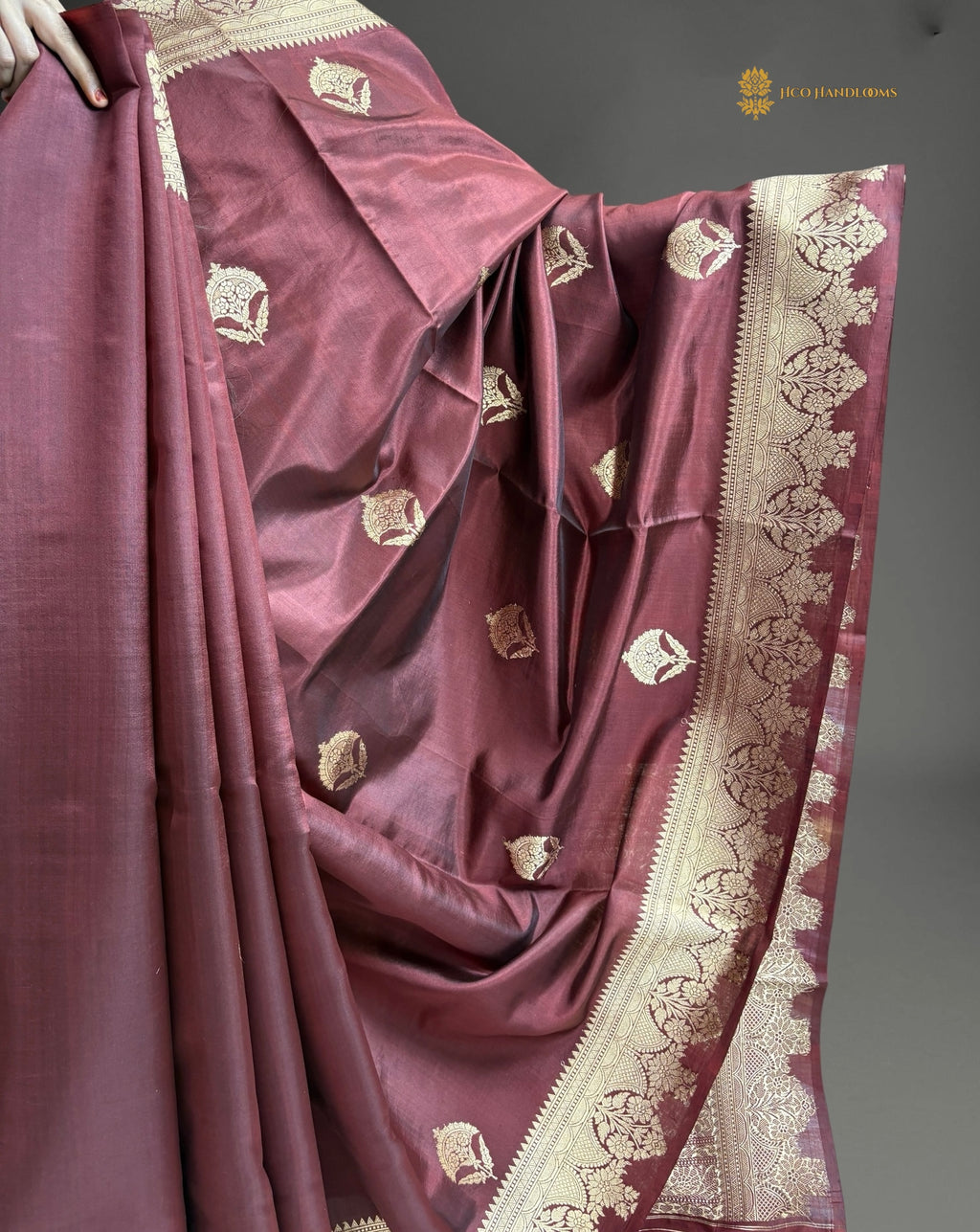 Pure Mango Katan Silk Handloom Banarasi Saree - All Over Kadhua Motifs