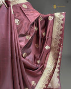 Pure Mango Katan Silk Handloom Banarasi Saree - All Over Kadhua Motifs