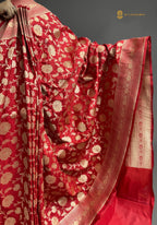 Regal Pure Katan Silk Handloom Banarasi Saree - All Over Jaal Work