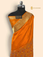 Pure Katan Silk Handloom Banarasi Saree - All Over Meenakari Skirt Border