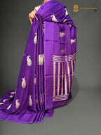 Premium Mashru Crepe Satin Silk Banarasi Saree - All Over Paisley Motifs