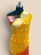 Ombre Pure Khaddi Chiffon Silk Banarasi - All Over Small Motifs
