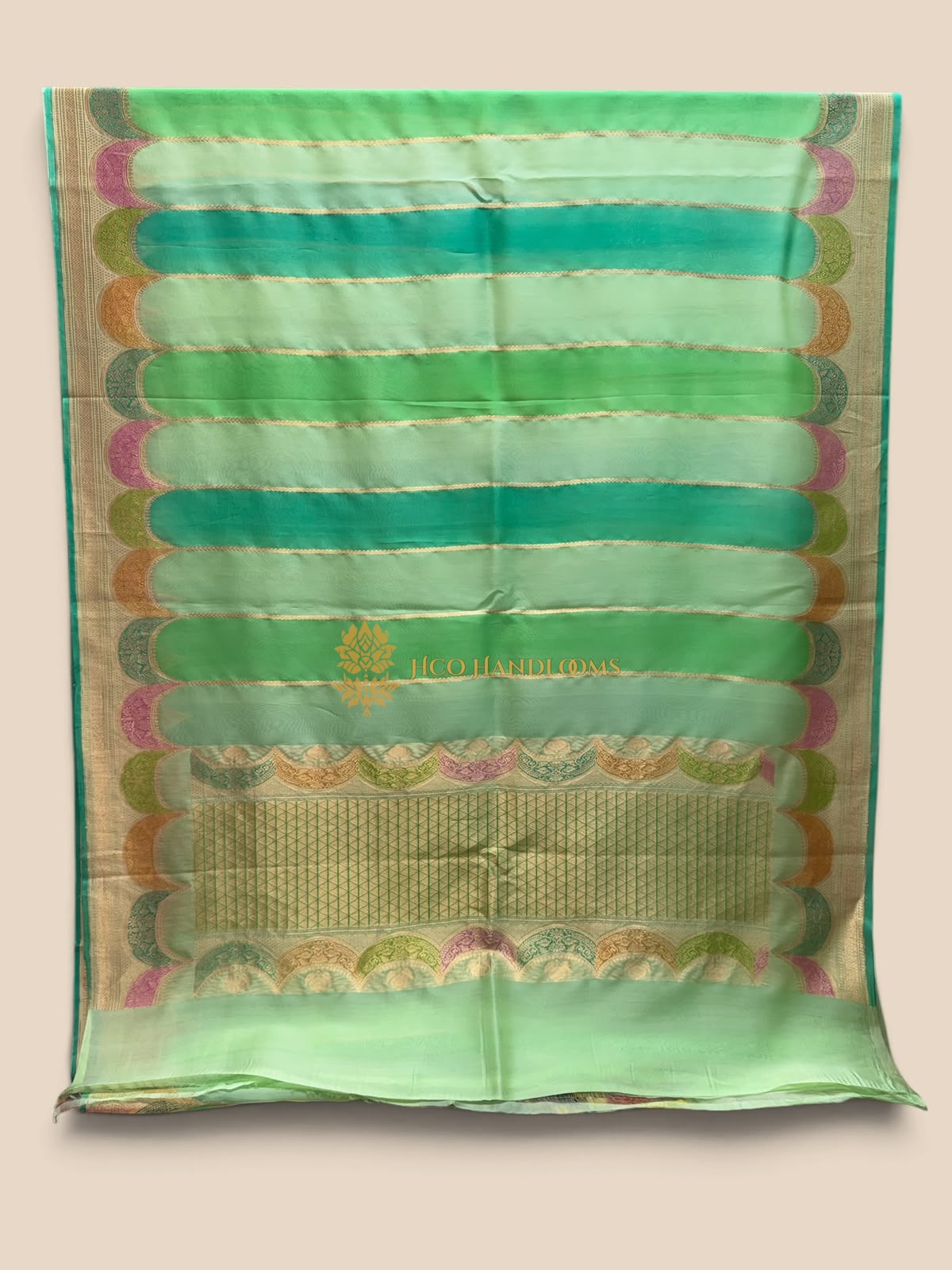 Green Rangkat Pure Kora Silk Handloom Banarasi Saree