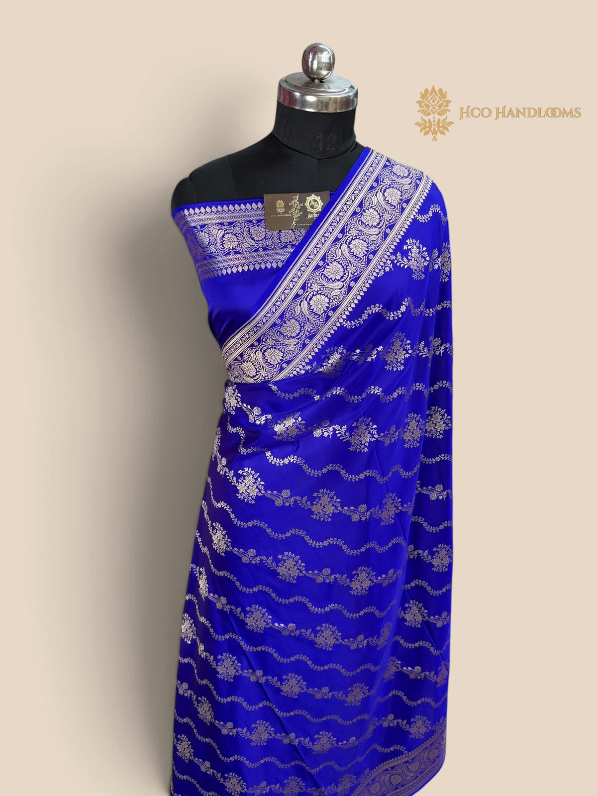 Blue Premium Mashru Katan Silk Banarasi Saree - Lahariya