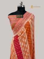 Rangkat Pure Khaddi Georgette Silk Handloom Banarasi Saree - Water Zari