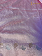 Premium Mashru Katan Silk Banarasi Saree - All Over Floral Motifs With Meenakari Border