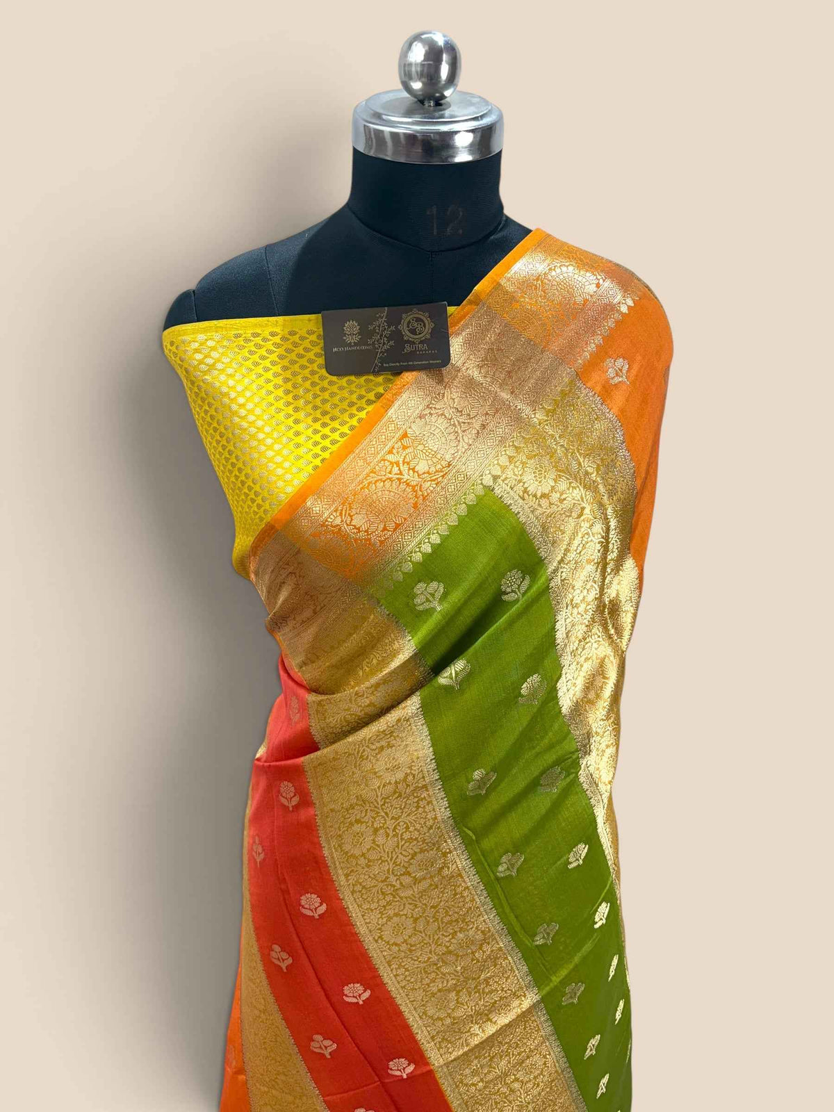 Pure Chiniya Silk Handloom Banarasi Saree - Dual Design