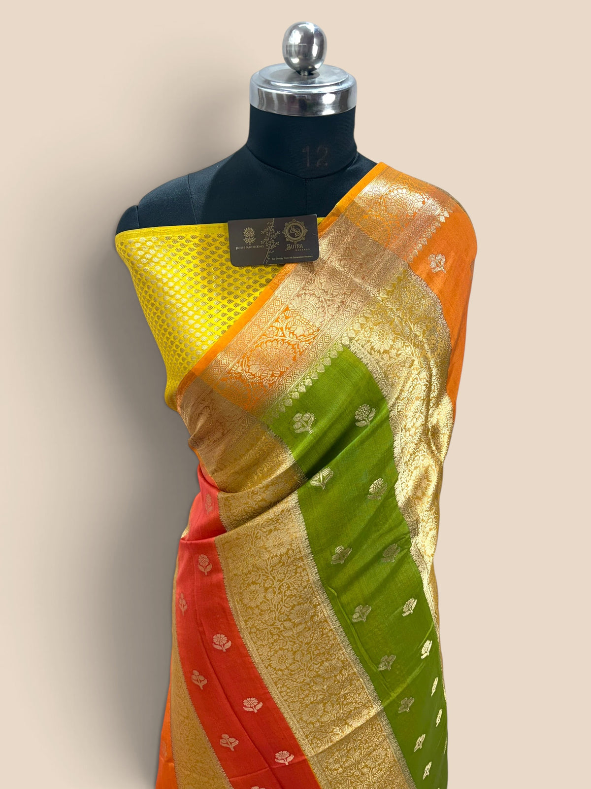 Pure Chiniya Silk Handloom Banarasi Saree - Dual Design
