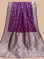 Purple Premium Mashru Katan Silk Tanchui Brocade Banarasi Saree
