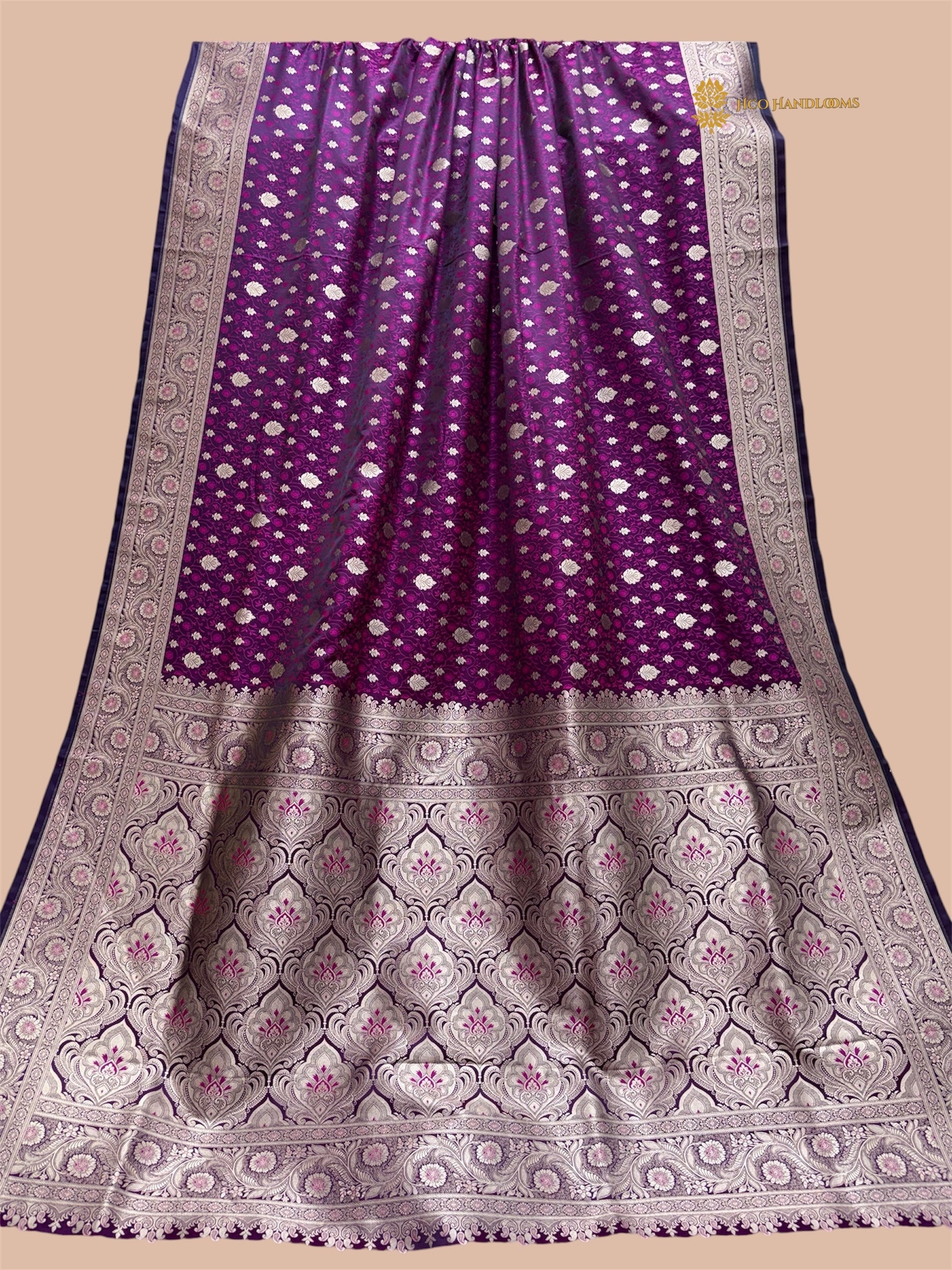 Purple Premium Mashru Katan Silk Tanchui Brocade Banarasi Saree