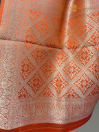 Premium Mashru Crepe Silk Banarasi Saree - All Over Jangla