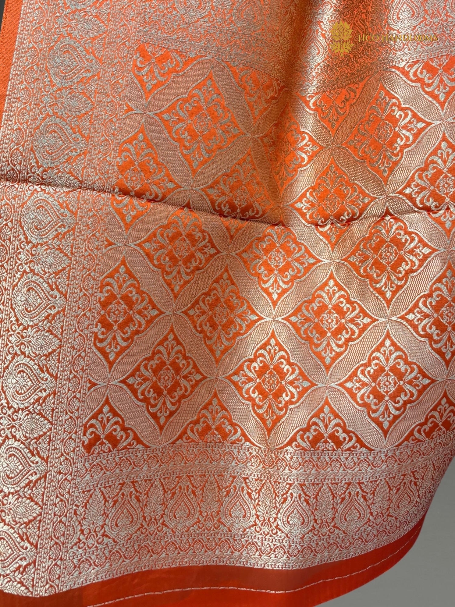 Premium Mashru Crepe Silk Banarasi Saree - All Over Jangla