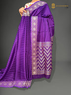 Premium Mashru Crepe Satin Banarasi Saree - All Over Simple Stripes