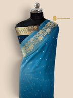Blue Gradient Premium Soft Silk Banarasi Saree - All Over Motifs