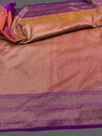 Dual Tone Contrast Premium Soft Katan Silk Tanchui Brocade Banarasi Saree