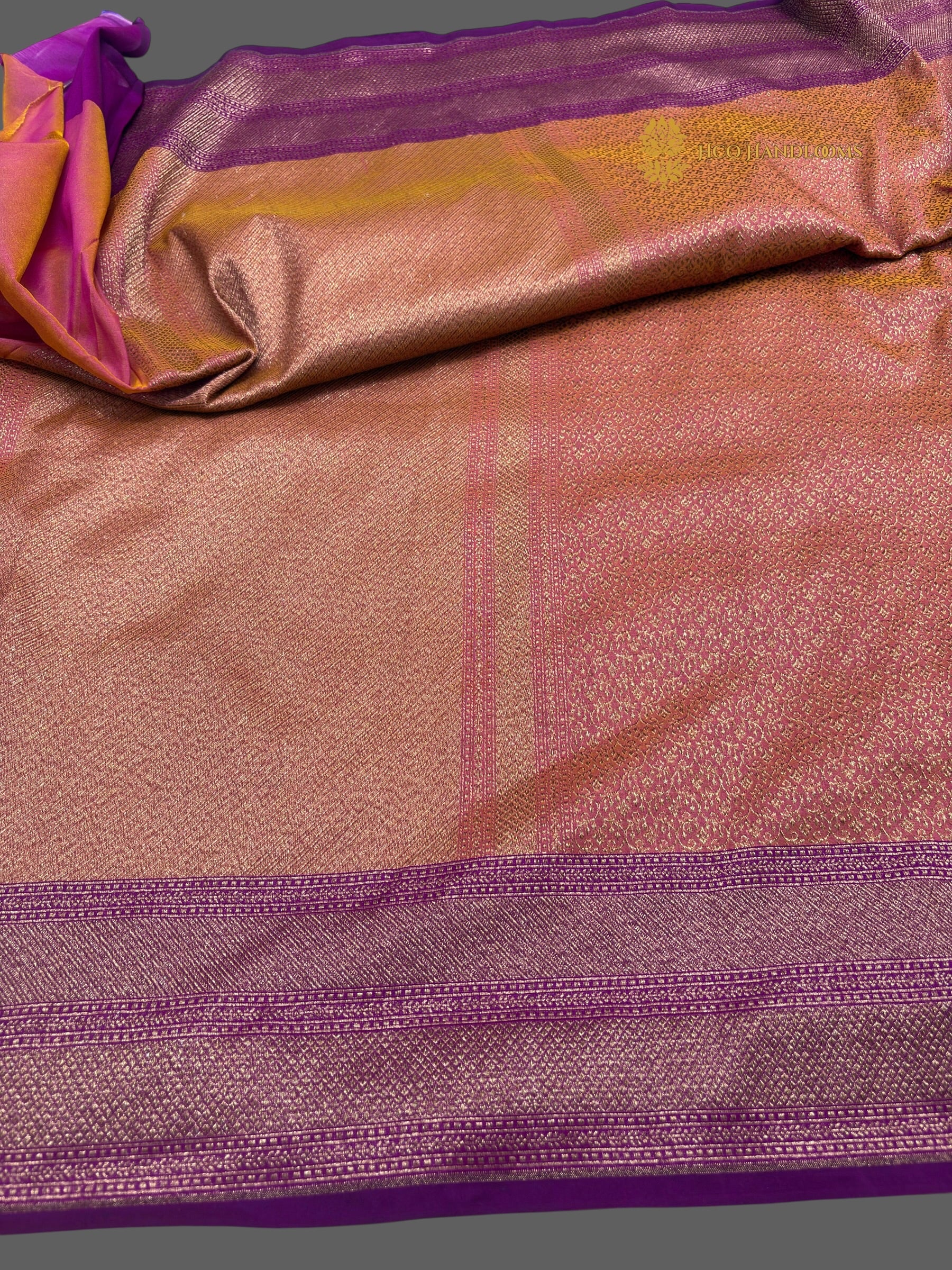 Dual Tone Contrast Premium Soft Katan Silk Tanchui Brocade Banarasi Saree