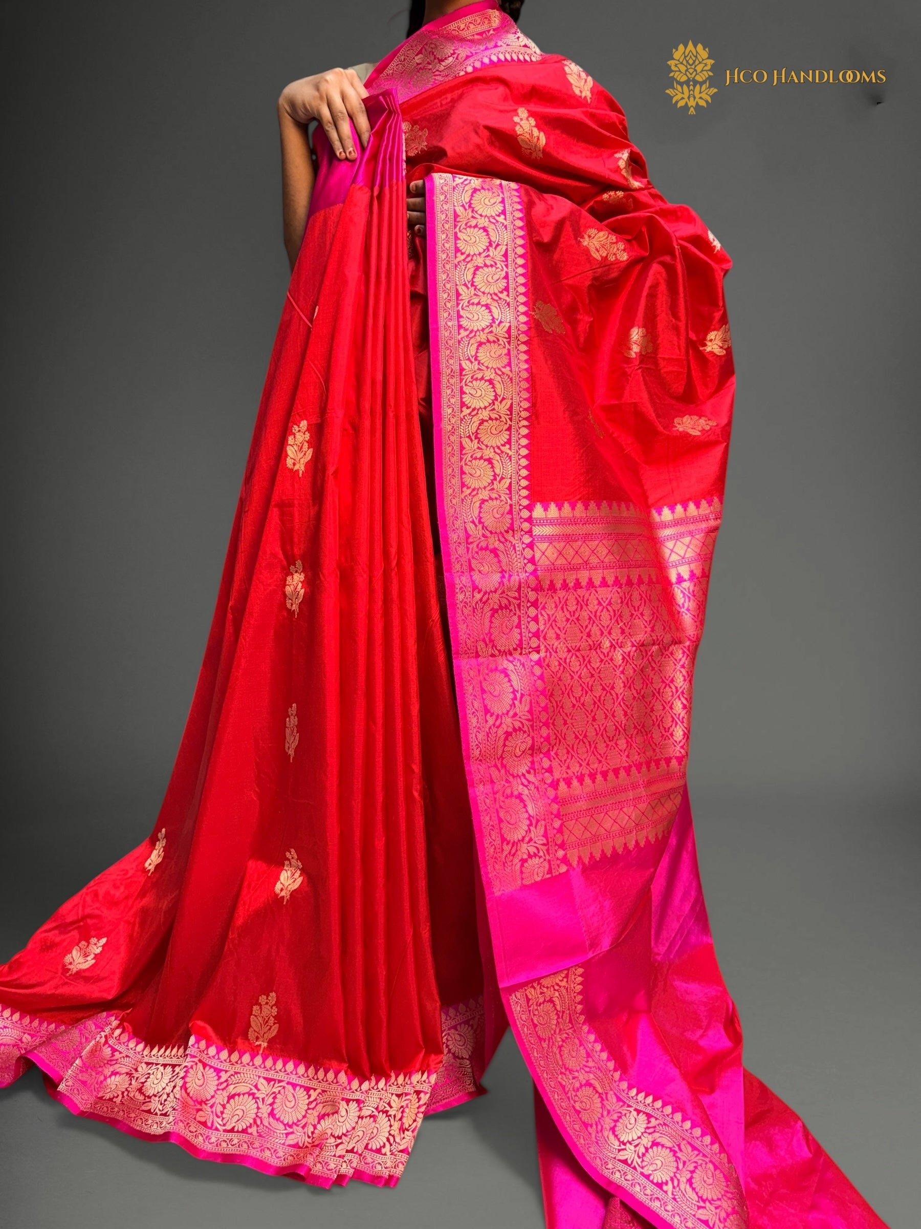 Pure Mango Katan Silk Handloom Banarasi Saree - All Over Kadhua Motifs