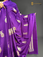 Premium Mashru Crepe Satin Silk Banarasi Saree - All Over Paisley Motifs