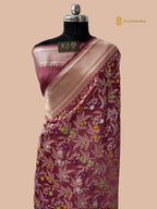 Regal Copper Premium Mashru Katan Silk Banarasi Saree - All Over Meenakari Jangla