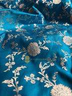 Premium Mashru Katan Silk Banarasi Saree With Floral Jangla