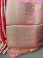 Premium Mashru Crepe Silk Banarasi Saree - All Over Floral Boota