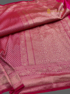 Hot Pink Premium Soft Katan Silk Tanchui Brocade Banarasi Saree