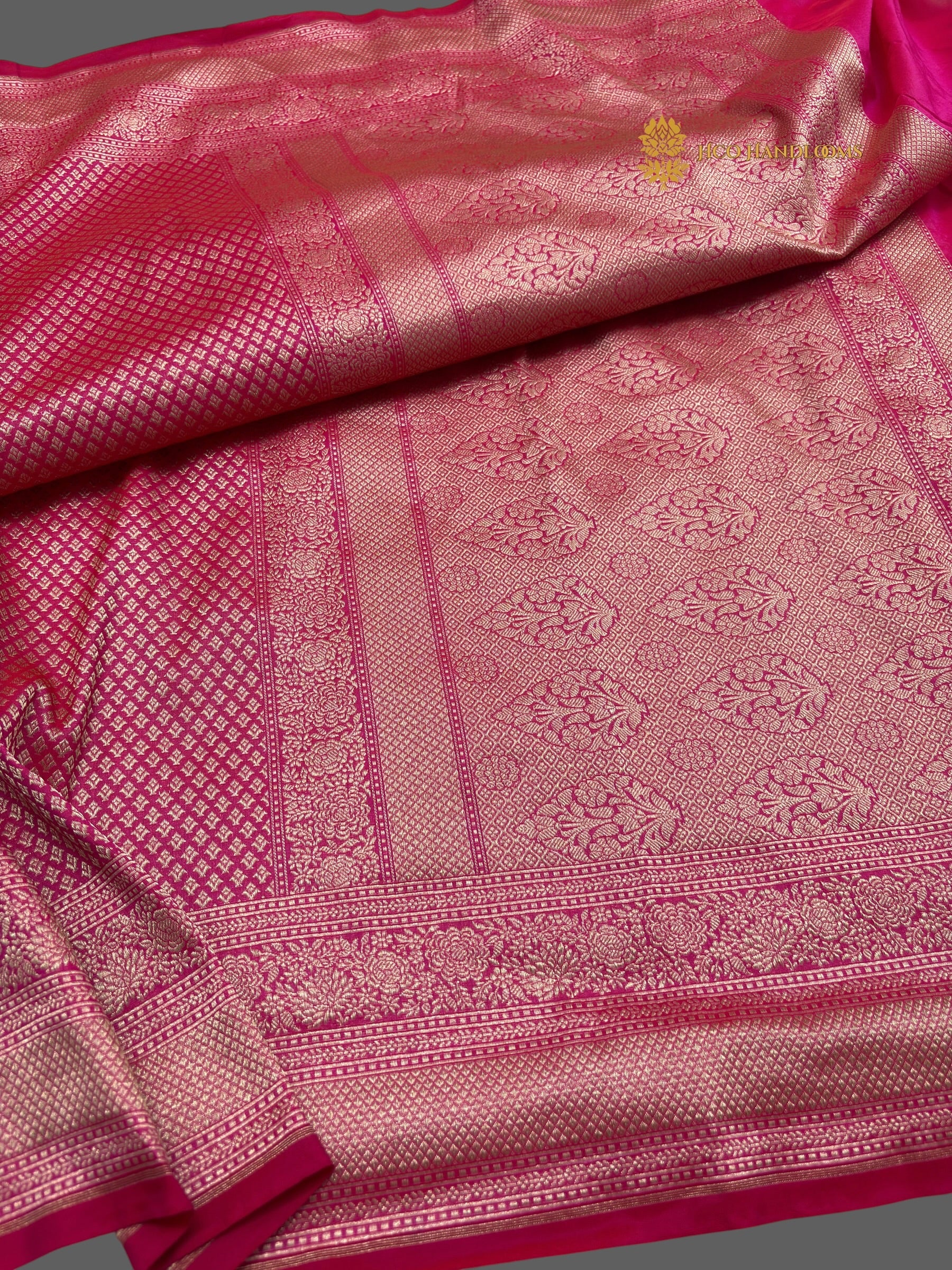 Hot Pink Premium Soft Katan Silk Tanchui Brocade Banarasi Saree