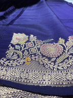 Pure Mango Katan Silk Handloom Banarasi Saree - All Over Kadhua Motifs