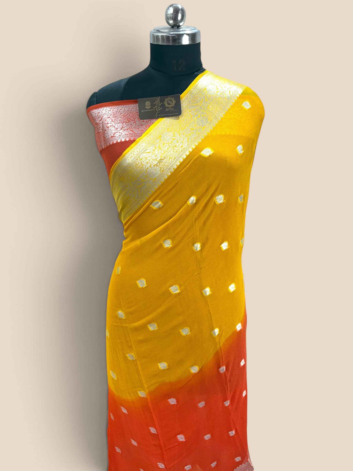 Ombre Pure Khaddi Chiffon Silk Banarasi - All Over Small Motifs