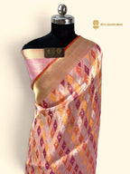 Pure Kora Tissue Rangkat Handloom Banarasi Saree - All Over Jaal Work