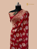 Regal Red Pure Katan Silk Handloom Banarasi Saree - All Over Multi Kadua Motifs