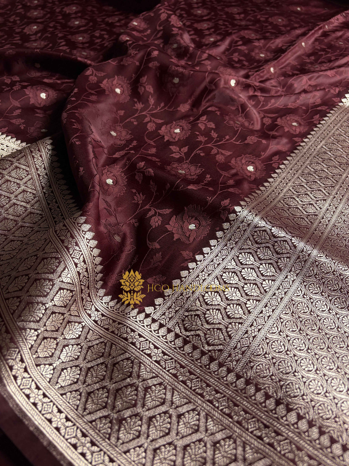 Premium Mashru Katan Silk Banarasi Saree With Tanchui Brocade Floral Motifs
