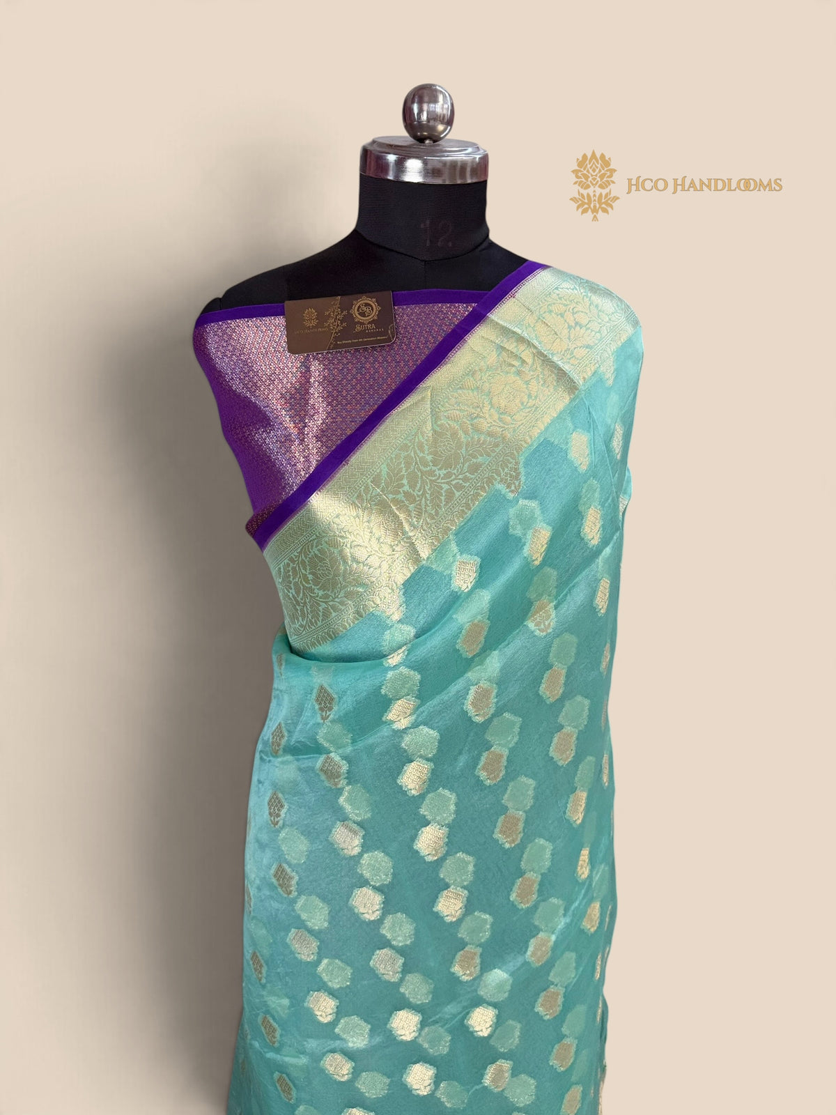 Pure Kora Silk Handloom Banarasi Saree - All Over Motifs