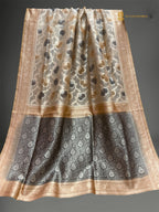 Rangkat Pure Kora Silk Handloom Banarasi saree - All Over Jaal