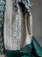 Regal Pure Katan Silk Handloom Banarasi Saree - All Over Jaal Work With Meenakari