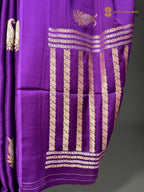 Premium Mashru Crepe Satin Silk Banarasi Saree - All Over Paisley Motifs