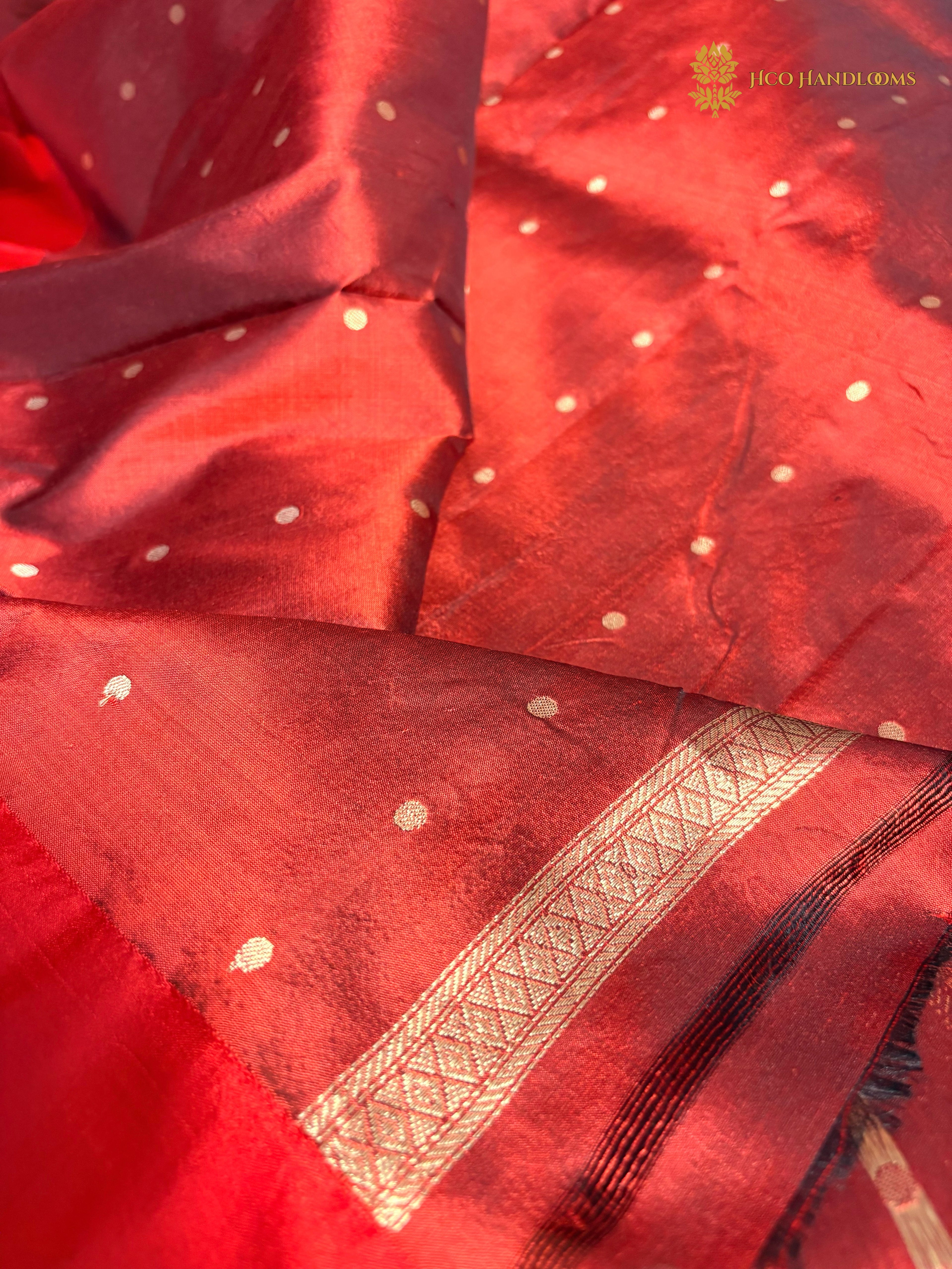 Pure Mango Katan Silk Handloom Banarasi Saree - All Over Kadhua Motifs