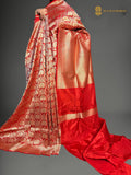 Pure Katan Silk Handloom Banarasi Saree - All Over Floral Tanchui Brocade
