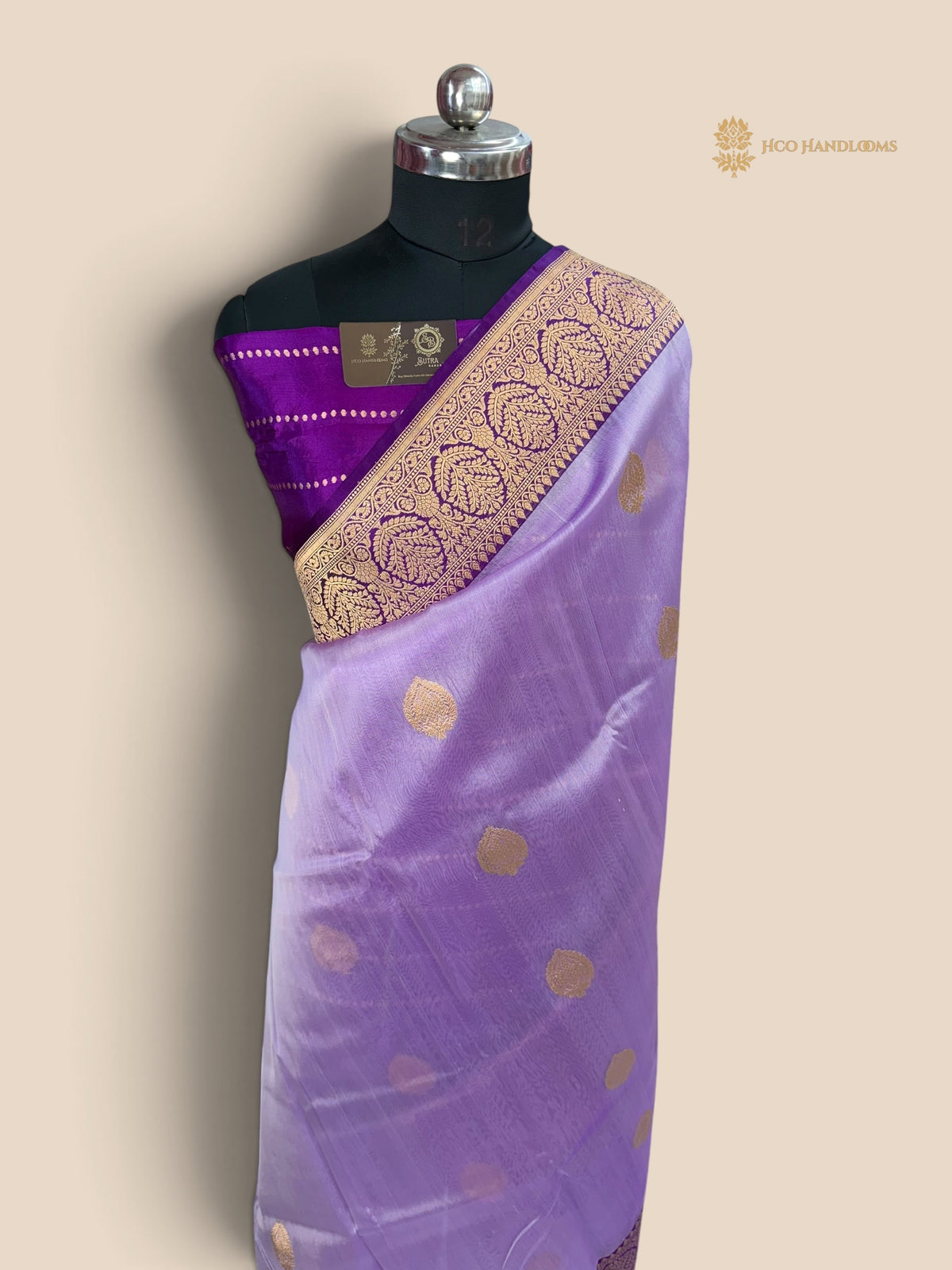 Contrast Pure Kora Silk Handloom Banarasi Saree - Kadhua Motifs