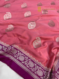 Pink Premium Mashru Katan Silk Banarasi Saree - All Over Paisley Motifs