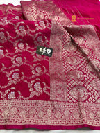 Premium Mashru Katan Silk Banarasi Saree - All Over Jangla