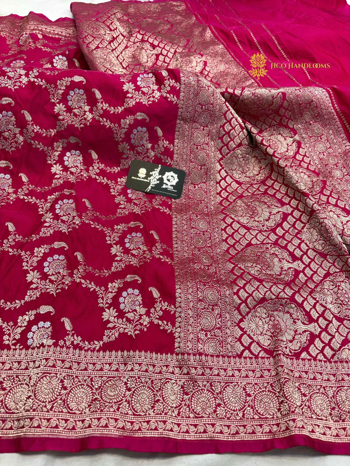 Premium Mashru Katan Silk Banarasi Saree - All Over Jangla