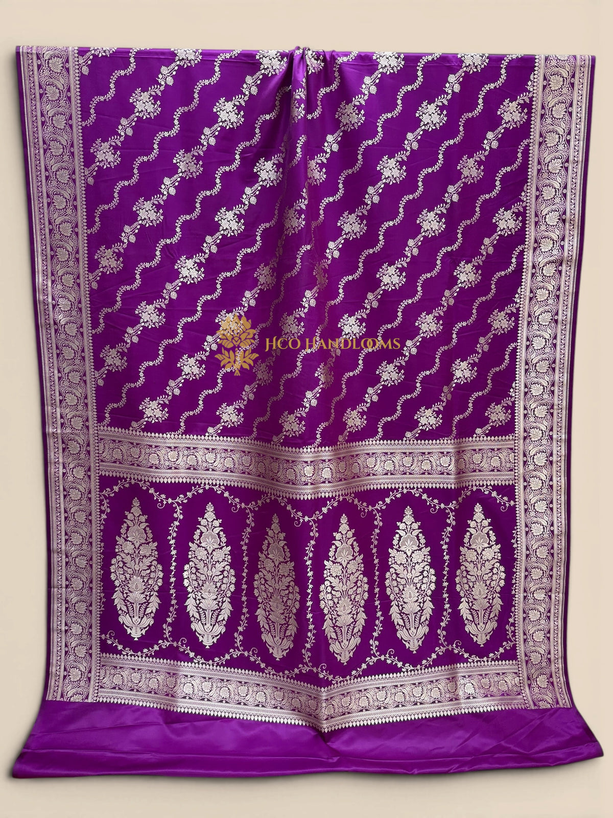 Purple Premium Mashru Katan Silk Banarasi Saree - Lahariya