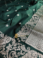 Premium Mashru Katan Silk Banarasi Saree With Floral Motifs