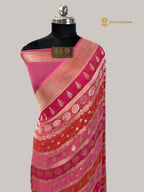 Rangkat Pure Khaddi Georgette Silk Handloom Banarasi Saree - Water Zari
