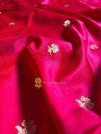 Premium Mashru Katan Silk Banarasi Saree With Floral Motifs