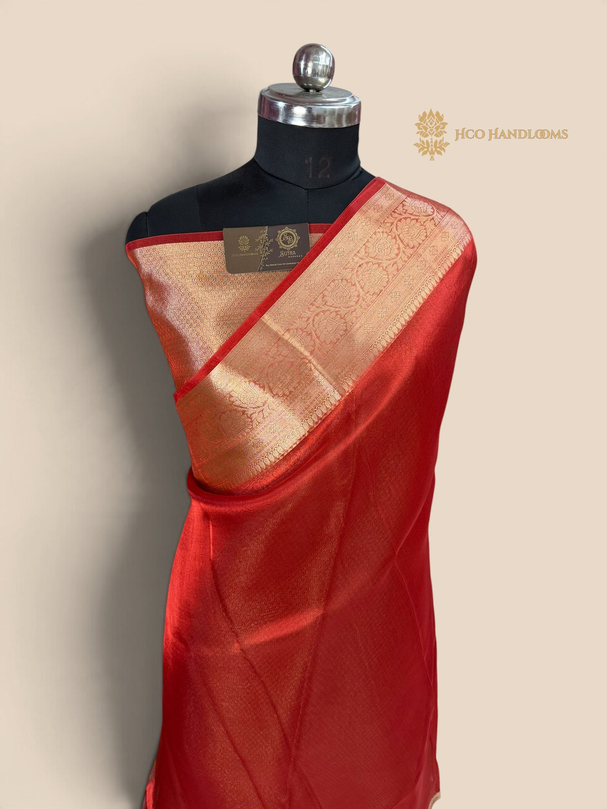 Pure Kora Tissue Silk Handloom Banarasi Saree - Plain