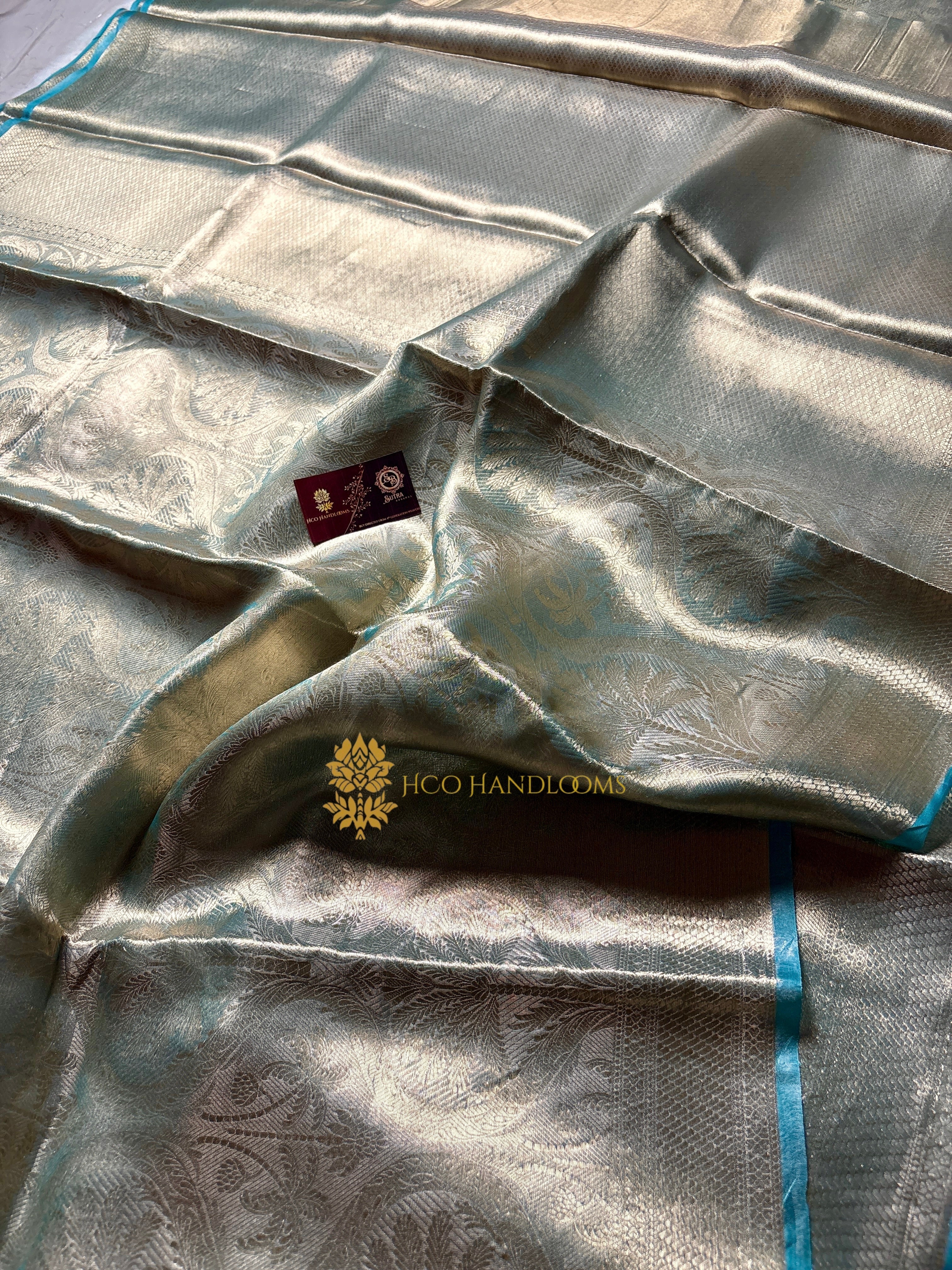 Pure Tissue Silk Tanchui Brocade Handloom Banarasi Saree