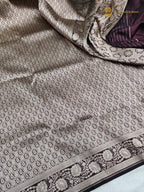 Regal Deep Wine Pure Katan Silk Handloom Banarasi Saree - Paisley Tanchui Brocade