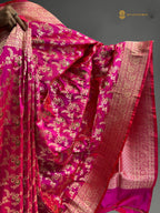 Regal Pure Katan Silk Handloom Banarasi Saree - All Over Jaal Work With Meenakari